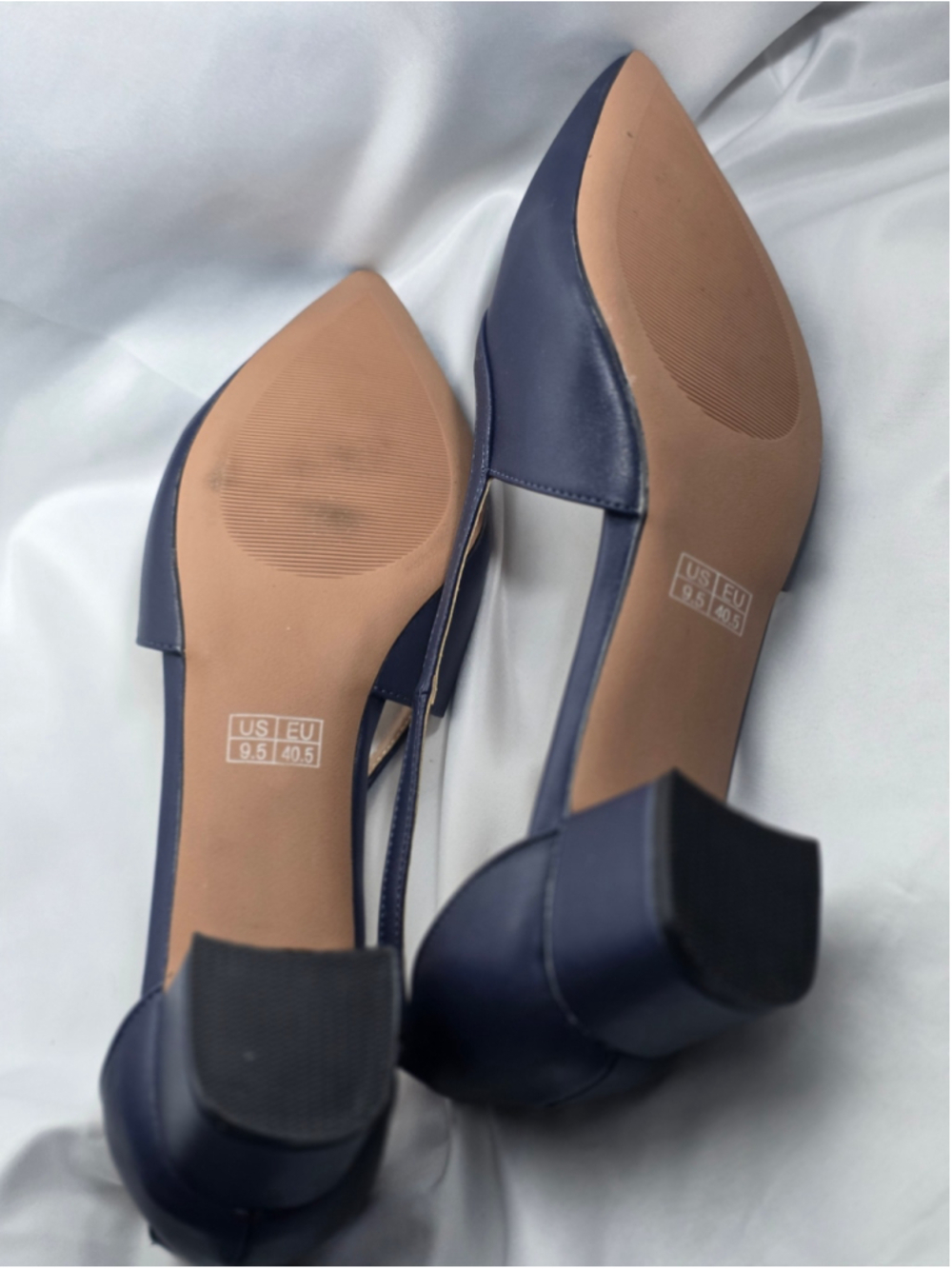 Women's Showforest Navy Pointed Toe Slingback Heels Size 9.5 wedding bridesmaid - Picture 5 of 5